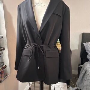 H&M Black Belted Women's Blazer